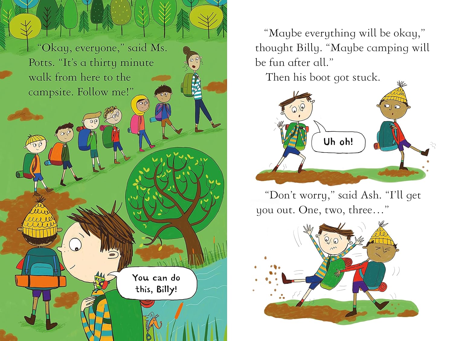 Billy and the Mini Monsters Go Camping Pages Zanna Davidson Publisher Usborne 9781474978439